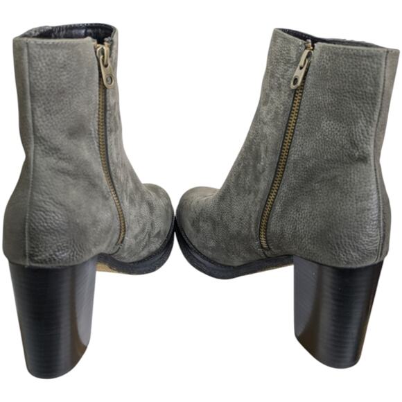 Liebeskind Booties Womens 8.5 EU 39 Gray Nubuck Leather Platform Block Heel Side - Picture 5 of 12